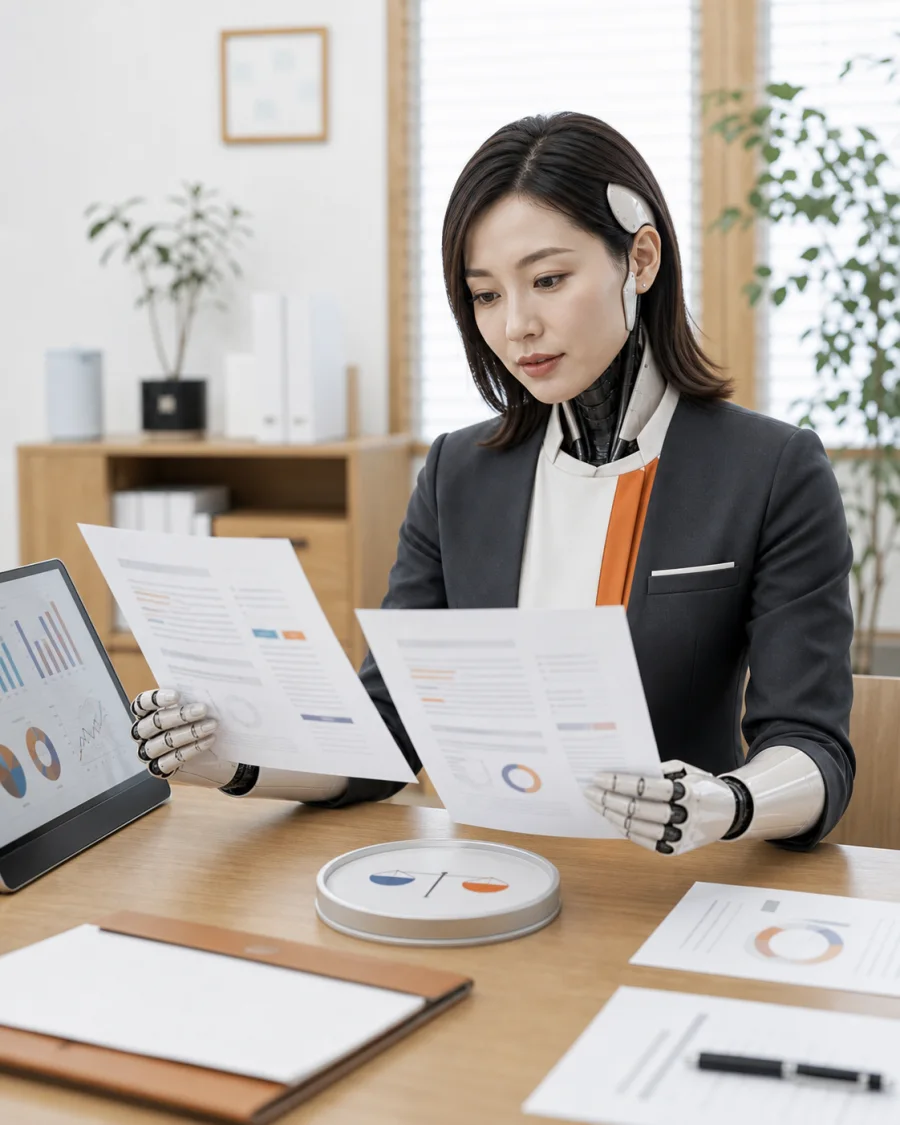 法務リスクAI社員の女性型AI社員